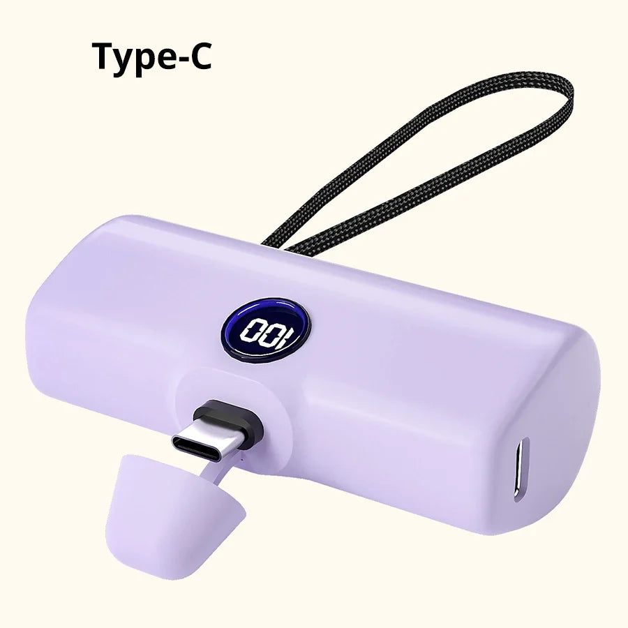 Mini 5000mAh Fast Charging Power Bank with LED Digital Display